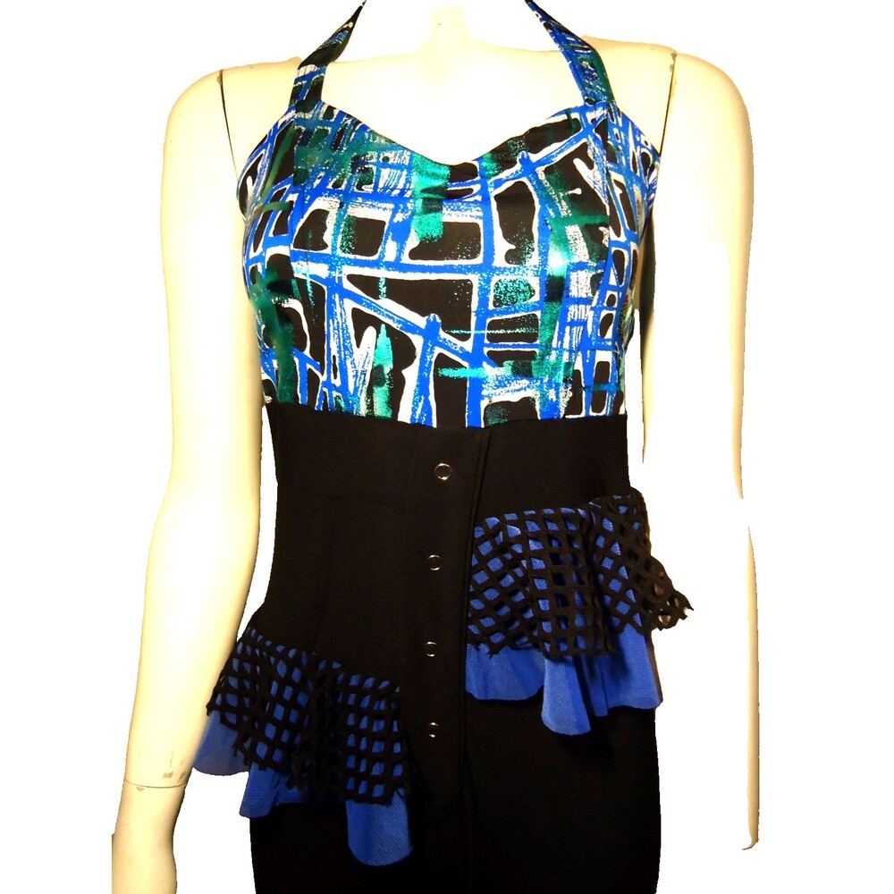 Tall VTG 80s Spandex Jumpsuit New Wave Festival Leotard Disco Bodysuit Jumpsuit